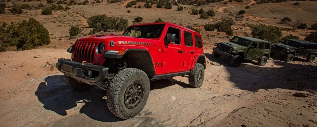 Row of 2021 Jeep Wrangler Unlimited Rubicons