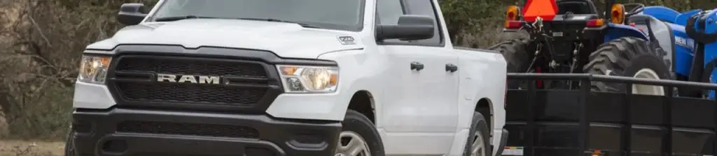 white 2019 RAM 1500 Tradesman narrow banner