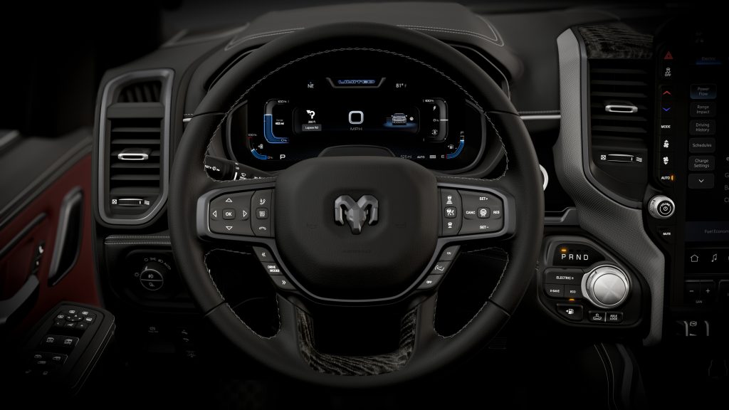 2026 Ram 1500 REV interior Limited steering wheel