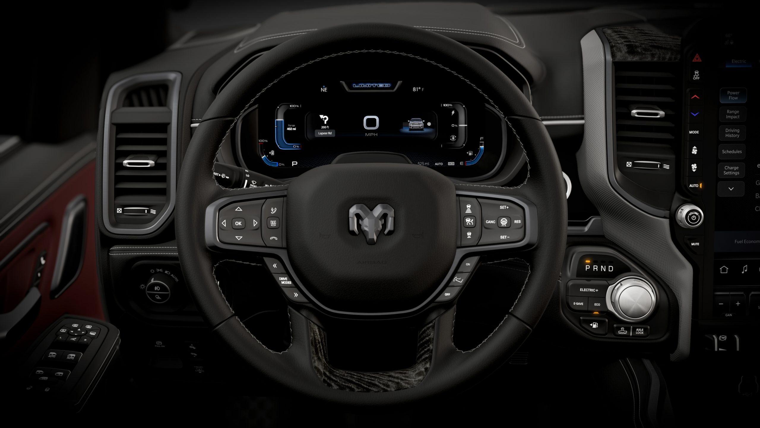 2026 Ram 1500 REV interior Limited steering wheel